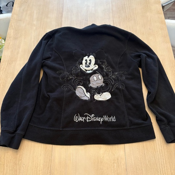 Disney Tops - Vintage Disney Black Fleece Mickey Jacket